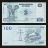 Democratic Republic of Congo 100 Francs Banknote 2022 UNC Virunga Elephant Inga Dam RARE