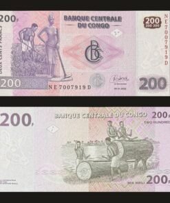 Democratic Republic of the Congo 200 Francs Banknote UNC Agriculture Wood Carving RARE