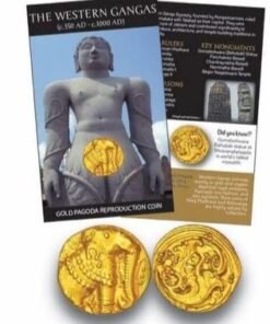 Western Gangas Dynasty Gold Pagoda Brass Reproduction Info Card - ATM Card