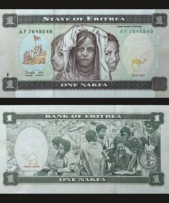 Eritrea 1 Nakfa Banknote UNC 1997 Flag Raising Children Studying AP 7648949 RARE