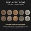 Euro 2 Cents Coins Pack of 5 from 5 Different Countries