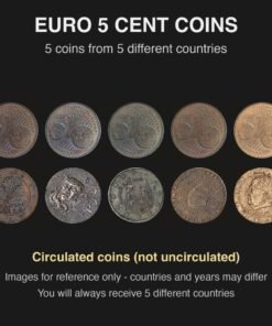 Euro 5 Cents Coins Pack of 5 from 5 Different Countries