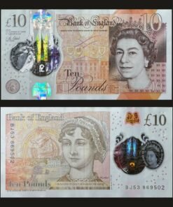 UK 10 Pounds Banknote 2017 Polymer Queen Elizabeth II Jane Austen RARE