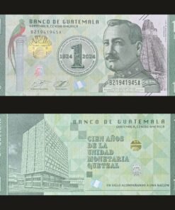 Guatemala 1 Quetzal Banknote UNC 2024 Centenary Polymer