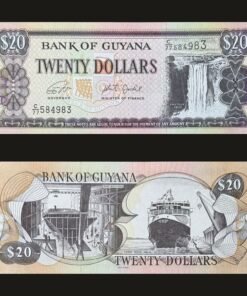 Guyana 20 Dollars Banknote UNC Kaieteur Falls Ferry Vessel Malali De La Rue RARE