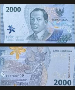 Indonesia 2000 Rupiah Banknote 2022 UNC Mohammad Hoesni Thamrin Tari Piring Ngarai Sianok RARE