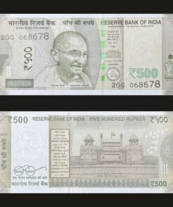 India 500 Rupees Banknote UNC Fancy Number 068678 Red Fort
