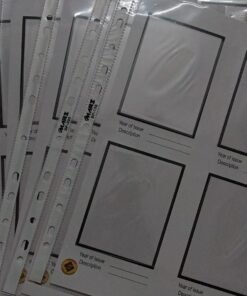 Set Of 5 White Refills With Sheet Protectors For Blk Of 4 Stamps
