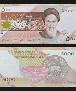 Iran 5000 Rials Banknote Ayatollah Khomeini Ancient Pottery Bowl & Deer Plate UNC RARE