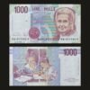 Italy 1000 Lire Banknote 1990 VF Maria Montessori Children Studying Italian Lira RARE