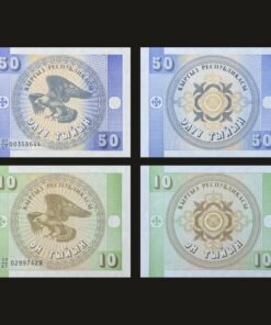 Kyrgyzstan Banknote Set of 2 UNC (50, 10 Tyiyn)