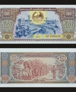 Laos 500 Kip Banknote 2015 UNC Agricultural Irrigation Coffee Plantation Harvesting RARE