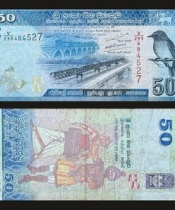 Sri Lanka 50 Rupees Banknote 2019 Manampitiya Bridge Blue Flycatcher RARE