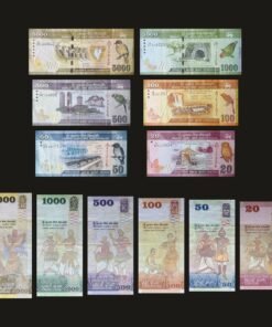 Sri Lanka Banknote Set of 6 (5000, 1000, 500, 100, 50, 20 Rupees)