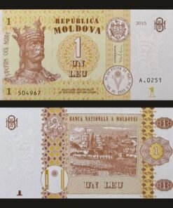 Moldova 1 Leu Banknote UNC 2015 Stephen the Great Capriana Monastery RARE