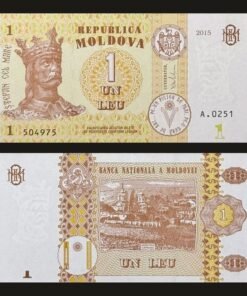 Moldova 1 Leu Banknote UNC 2015 Stephen the Great Capriana Monastery RARE