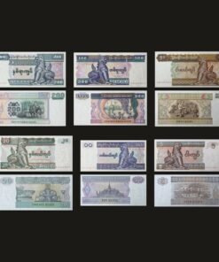 Myanmar Banknote Set of 6 UNC (200, 100, 50, 20, 10, 5 Kyats)