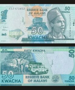 Malawi 50 Kwacha Banknote 2020 UNC Inkosi Ya Makhosi Philip Gomani II Kasungu National Park Elephants RARE