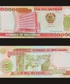 Mozambique 100000 Meticais Banknote 1993 UNC Maputo HQ Cahora Bassa Dam RARE