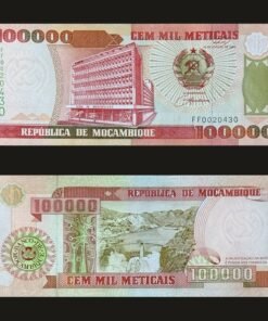 Mozambique 100000 Meticais Banknote 1993 UNC Maputo HQ Cahora Bassa Dam RARE