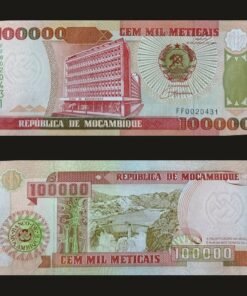 Mozambique 100000 Meticais Banknote 1993 UNC Maputo HQ Cahora Bassa Dam RARE