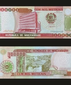 Mozambique 100000 Meticais Banknote 1993 UNC Maputo HQ Cahora Bassa Dam RARE