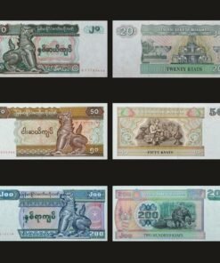 Myanmar Chinthe Banknote Set of 3 UNC