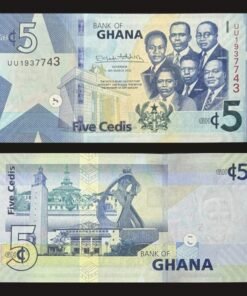 Ghana 5 Cedis Banknote UNC 2022 Big Six Founders