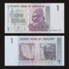 Zimbabwe 1 Dollar Banknote UNC 2007 Balancing Rocks and Buffalo