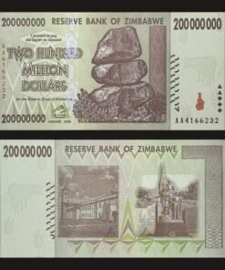 Zimbabwe 200 Million Dollars Banknote UNC 2008 Balancing Rocks Hyperinflation