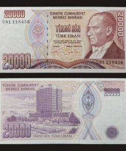 Turkey 20000 Lira Banknote UNC Ataturk and Central Bank Building