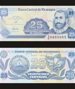 Nicaragua 25 Centavos de Cordoba Banknote UNC Francisco Hernandez de Cordoba
