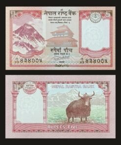 Nepal 5 Rupees Banknote UNC Mount Everest Kasthamandap Temple Yak 2017 RARE