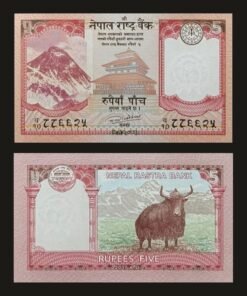 Nepal 5 Rupees Banknote UNC Mount Everest Kasthamandap Temple Yak 2017 RARE
