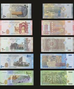 Syria Banknote Set of 5 UNC 50 to 1000 Syrian Pounds