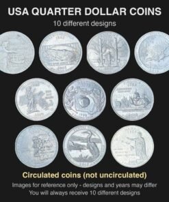 USA Quarter Dollar Coins Pack of 10 Different Designs