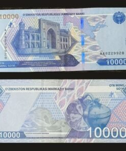 Uzbekistan 10000 Som Banknote 2021 Ko'kaldosh Madrasasi & Shoshtepa Artifacts RARE
