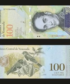 Venezuela 100000 Bolivares Banknote 2017 UNC Condition Simon Bolivar & Red Siskin Birds RARE