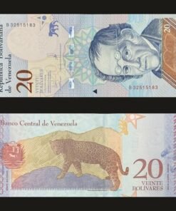 Venezuela 20 Bolivares Soberanos Banknote 2018 UNC Condition Simón Rodríguez & Jaguar RARE