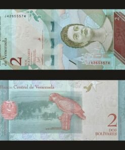 Venezuela 2 Bolivares Soberanos Banknote 2018 UNC Condition Josefa Camejo & Yellow-headed Parrot RARE