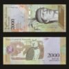 Venezuela 2000 Bolivares Banknote 2016 UNC Condition Chief Guaicaipuro & Harpy Eagle RARE