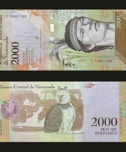 Venezuela 2000 Bolivares Banknote 2016 UNC Condition Chief Guaicaipuro & Harpy Eagle RARE