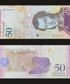 Venezuela 50 Bolivares Soberanos Banknote 2018 UNC Condition Antonio José de Sucre & Cunaguaro RARE