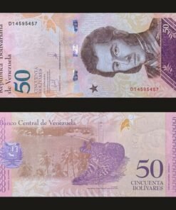 Venezuela 50 Bolivares Soberanos Banknote 2018 UNC Condition Antonio José de Sucre & Cunaguaro RARE