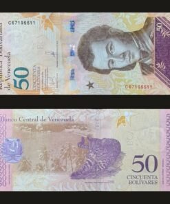 Venezuela 50 Bolivares Soberanos Banknote 2018 UNC Condition Antonio José de Sucre & Cunaguaro RARE