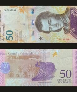 Venezuela 50 Bolivares Soberanos Banknote 2018 UNC Condition Antonio José de Sucre & Cunaguaro RARE