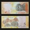 Venezuela 5 Bolivares Fuertes Banknote 2008 UNC Condition Pedro Camejo & Giant Armadillo RARE