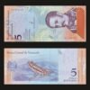 Venezuela 5 Bolivares Soberanos Banknote 2018 Pedro Camejo Tree Frog RARE