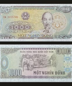 Vietnam 1000 Dong Banknote 1988 UNC Condition Ho Chi Minh & Timber Logging Elephant RARE
