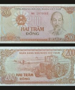 Vietnam 200 Dong Banknote 1987 UNC Condition Ho Chi Minh & Agricultural Tractor RARE
